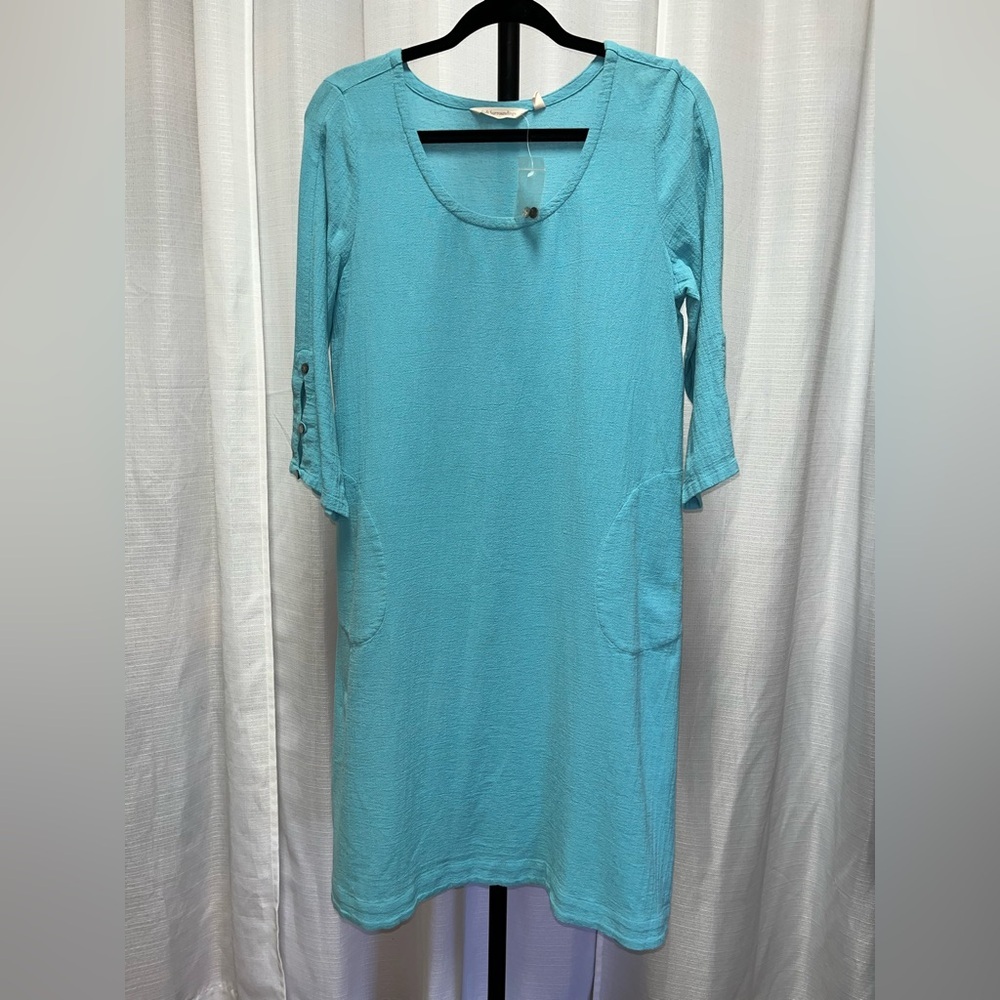 Soft Surroundings blue cotton dress new without tags | size small